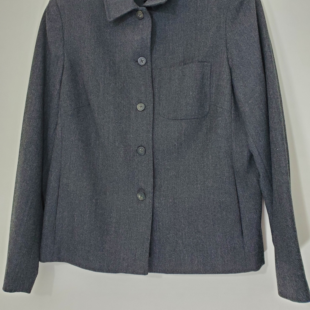Rafaella Gray Wool Buttonfront Jacket, Size 10 - image 4